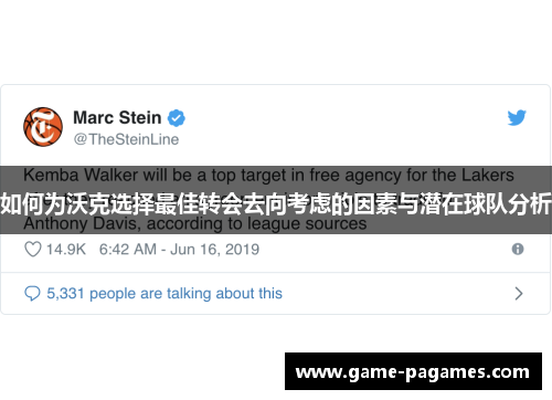 如何为沃克选择最佳转会去向考虑的因素与潜在球队分析