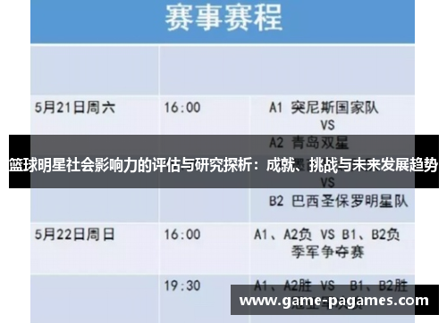 篮球明星社会影响力的评估与研究探析：成就、挑战与未来发展趋势